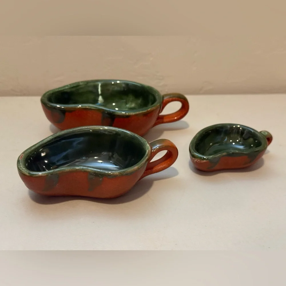 Set of 3 Williams Sonoma Redware‎ Style Glazed Chili Pepper Bowls Jalapeno Cups